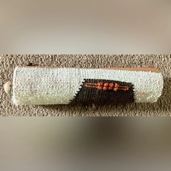 VTG Southwestern Wall Hanging Tapestry Boho Woven Wool Pottery MCM Earth Tones - Picture 10 of 11